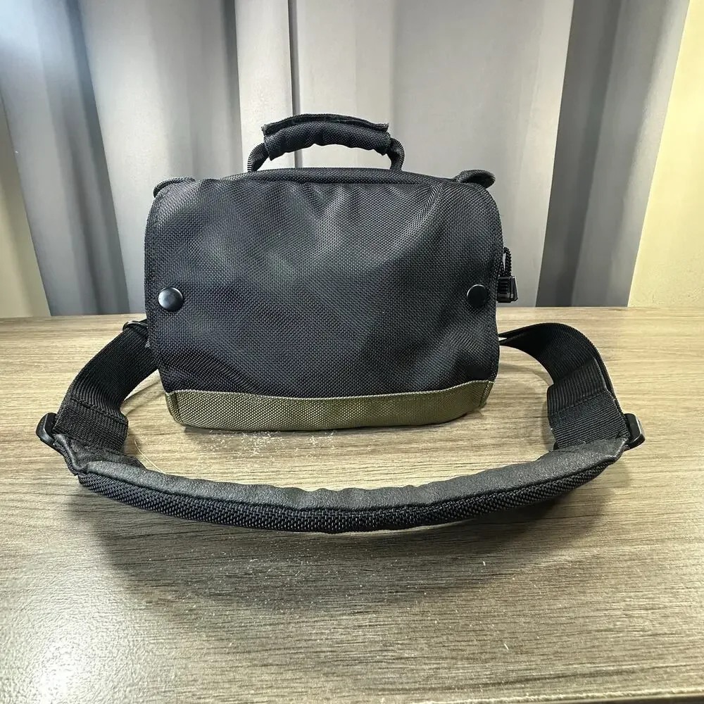 Canon Camera Bag Padded SLR Multi Strap Black & Green Carry Tote Shoulder Case